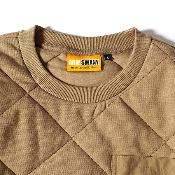 グリップスワニー　ギアポケット キルトクルー　コヨーテ Grip Swany Gear Pocket Quilt Crew 2.0 Coyote [グリップスワニー]
