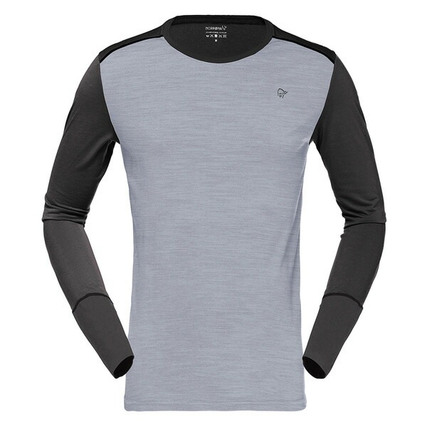 NORRONA Mens Wool Round Neck Mid Grey [ノローナ]