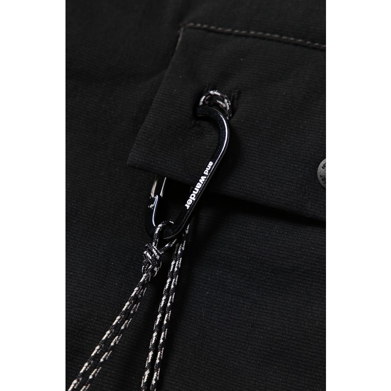 [当日出荷可][30%OFF] and wander dry breathable hoodie black [アンドワンダー]