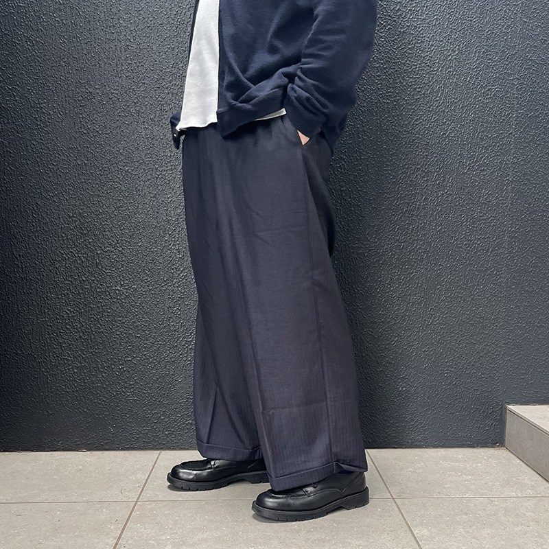 voiry DRESSMAKER PANTS WIDE GRAY-STRIPE [ヴォイリー]