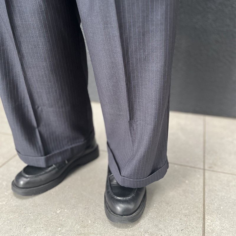 voiry DRESSMAKER PANTS WIDE GRAY-STRIPE [ヴォイリー]