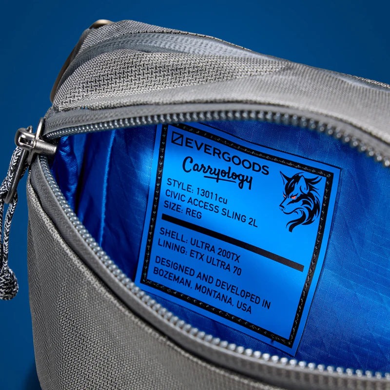 [当日出荷可] EVERGOODS CAS2 - Civic Access Sling 2L Carryology Kludde Edition Gravel Gray/Blue Flame [エバーグッズ]