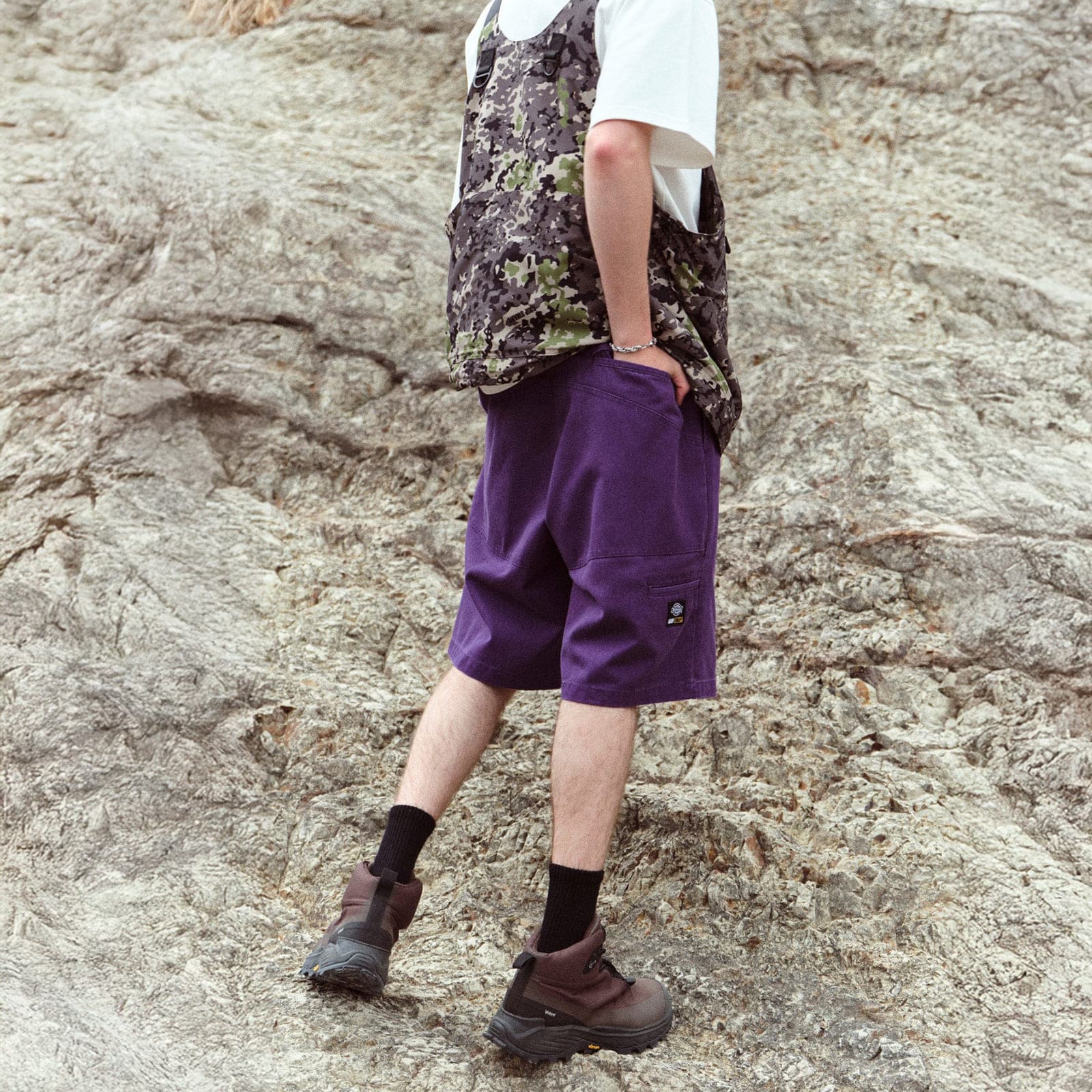 [当日出荷可][20%OFF] Grip Swany 262M40GS01 GRIPSWANY×Dickies EASY DOUBLE HIP WORK SHORTS PURPLE [グリップスワニー]