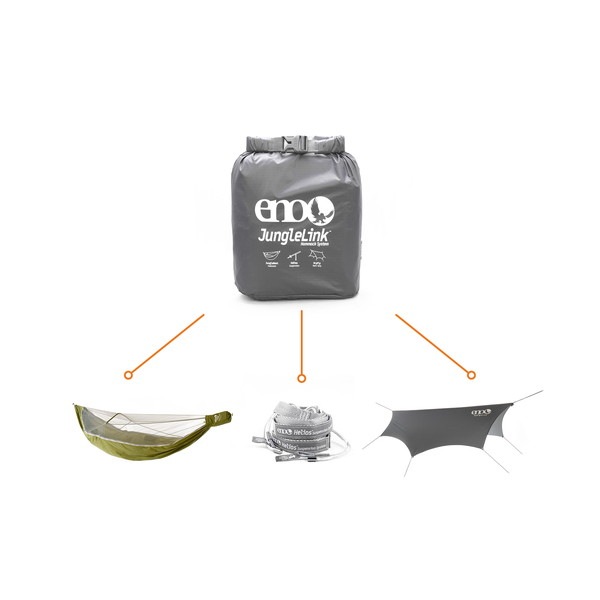 eno JungleLink Hammock System Charcoal/Evergreen [イノー]
