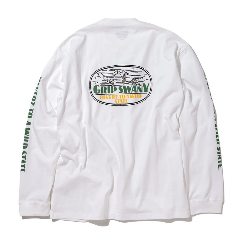 Grip Swany BIRD PRINT L/S TEE WHITE [グリップスワニー]