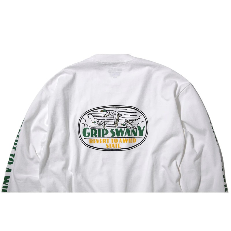 Grip Swany BIRD PRINT L/S TEE WHITE [グリップスワニー]