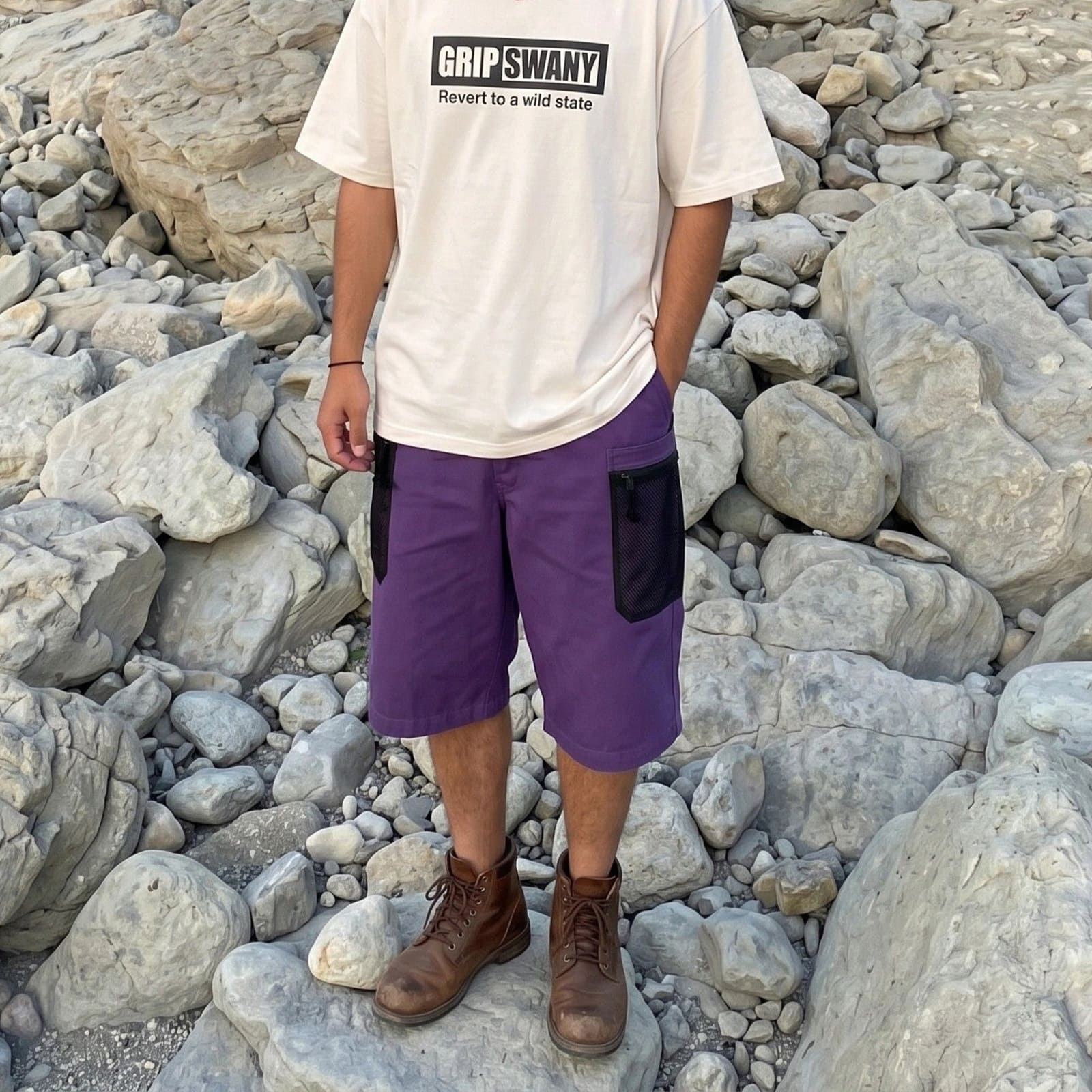 [当日出荷可][30%OFF] Grip Swany 262M40GS02 GRIPSWANY×Dickies EASY GEAR BUGGY SHORTS PURPLE [グリップスワニー]