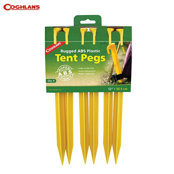 [25%OFF] COGHLAN'S ABSテントペグ12インチ 6pk [コフラン]