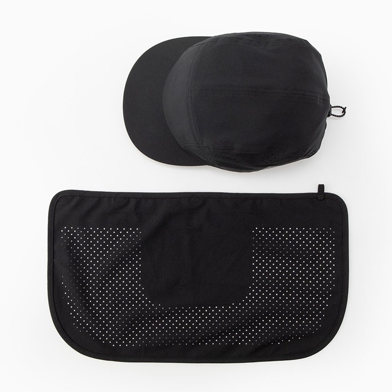 and wander tech cap black [アンドワンダー]