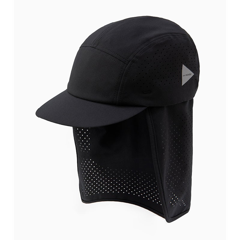 and wander tech cap black [アンドワンダー]