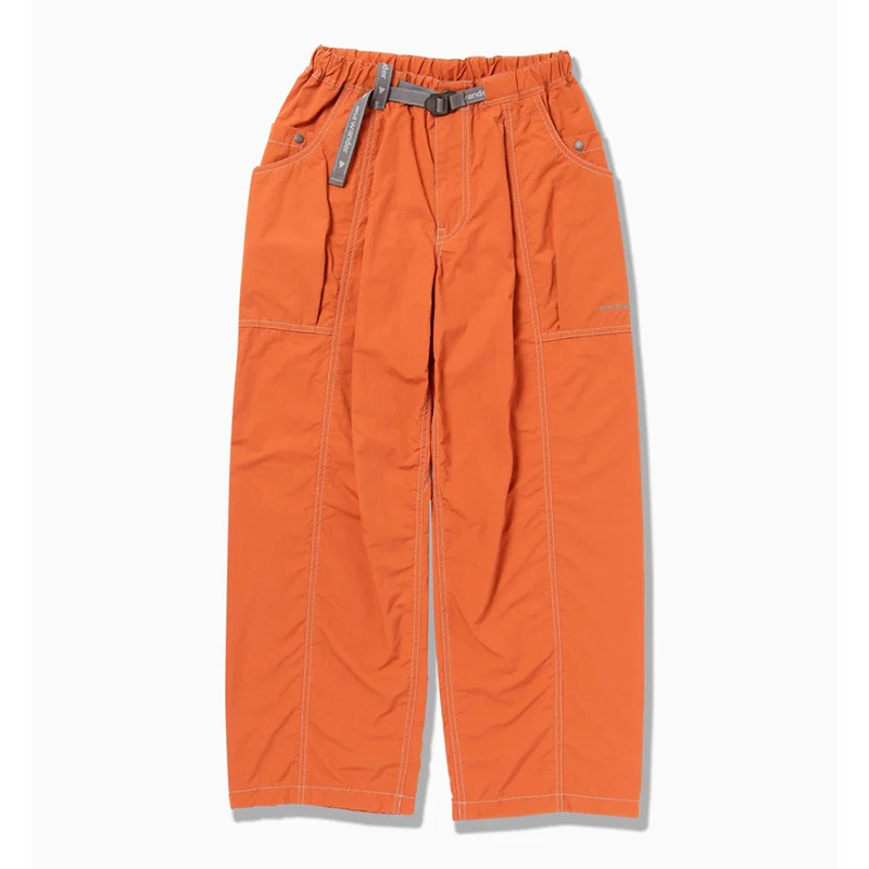[当日出荷可][10%OFF] and wander crinkled nylon pants orange [アンドワンダー]