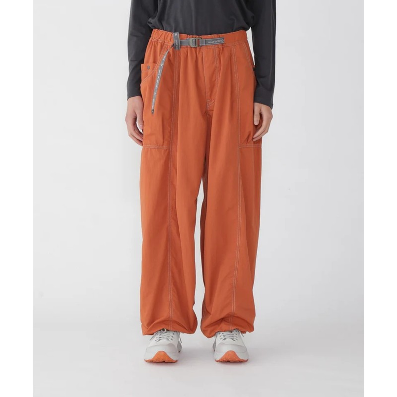 [当日出荷可][10%OFF] and wander crinkled nylon pants orange [アンドワンダー]