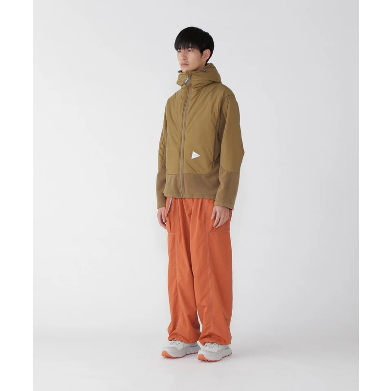 [当日出荷可][10%OFF] and wander crinkled nylon pants orange [アンドワンダー]