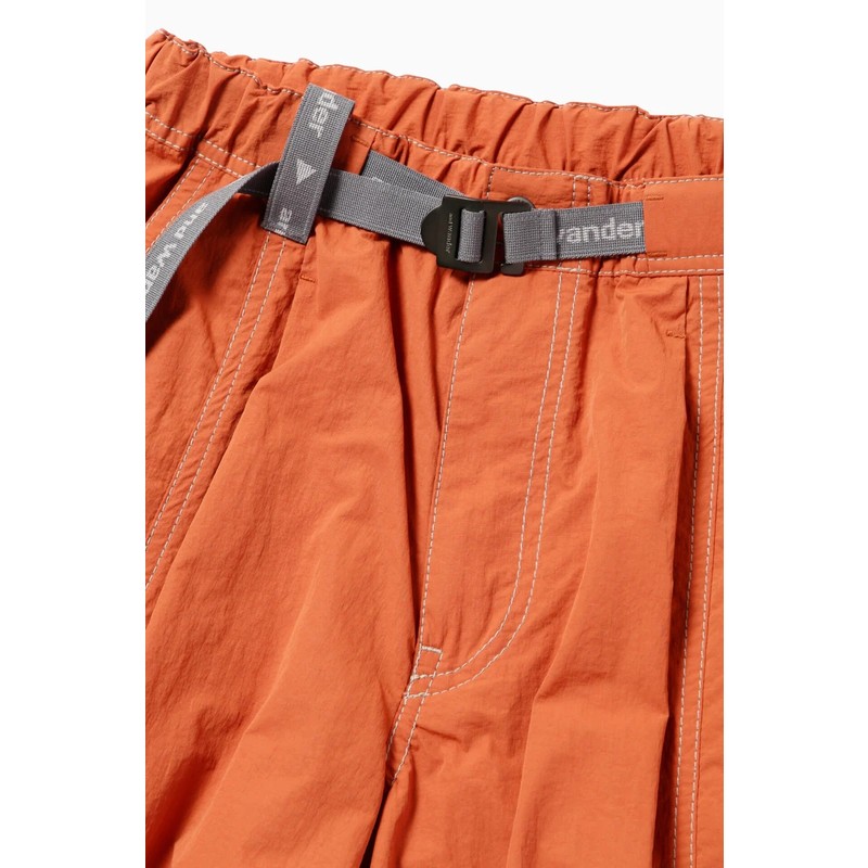 [当日出荷可][10%OFF] and wander crinkled nylon pants orange [アンドワンダー]