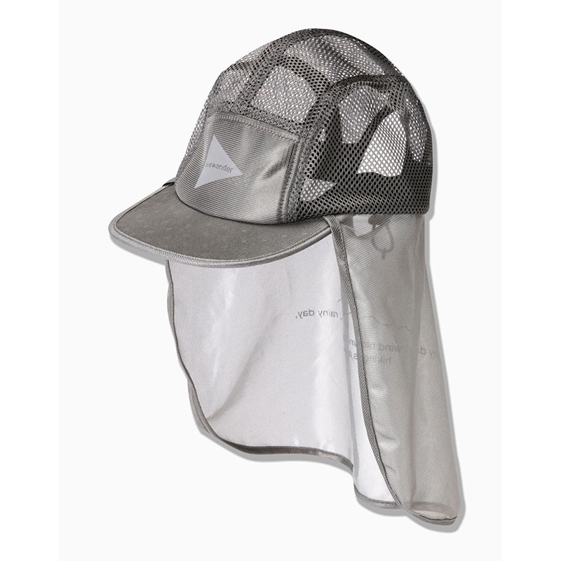 and wander silver mesh cap silver [アンドワンダー]