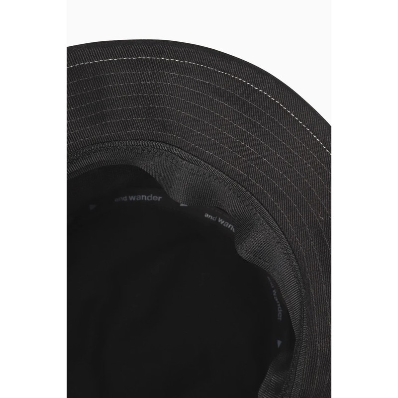 [10%OFF] and wander cotton twill hat black [アンドワンダー]