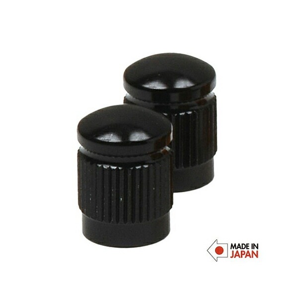 A&F アルミバルブキャップ 米式 ブラック [エイアンドエフ]