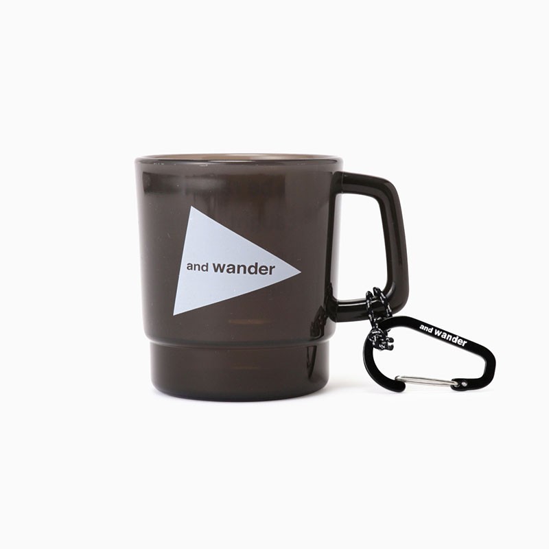 and wander and wander logo PP mug black [アンドワンダー]