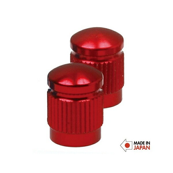 A&F アルミバルブキャップ 米式 レッド [エイアンドエフ]