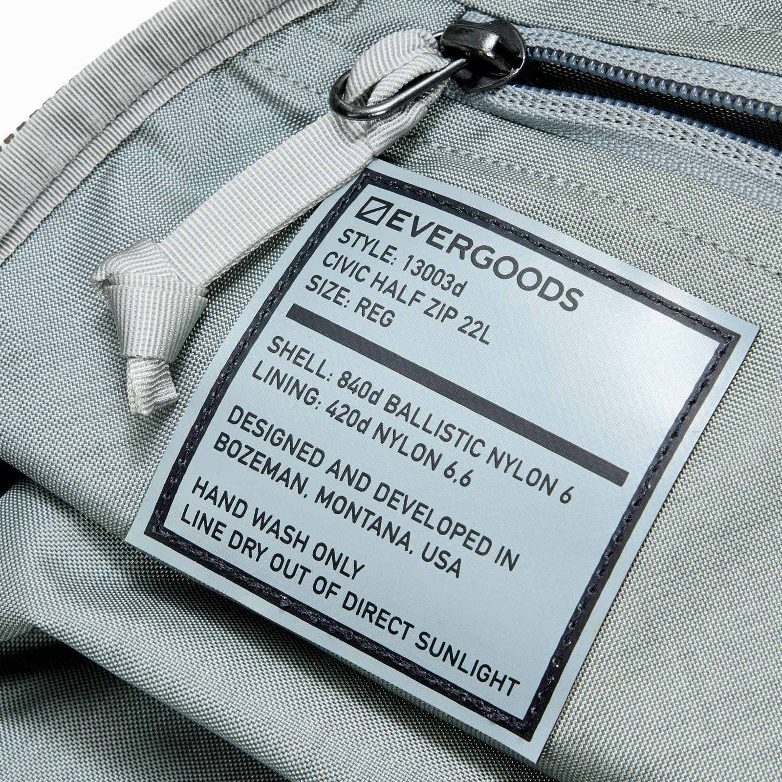 [当日出荷可] EVERGOODS CHZ22 - Civic Half Zip 22L Fossil Brown [エバーグッズ]