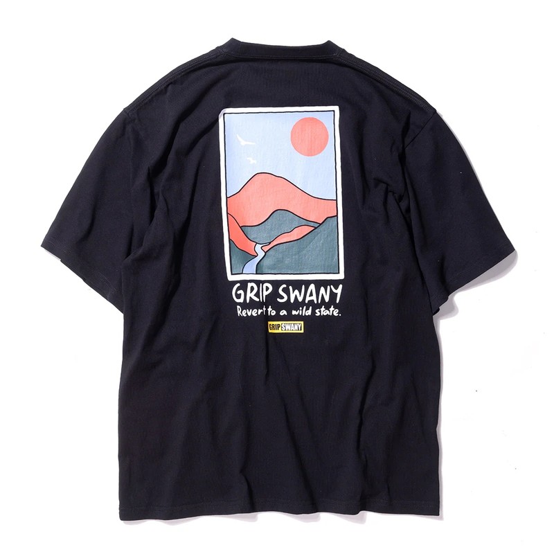 Grip Swany SUNSET PRINT TEE BLACK [グリップスワニー]