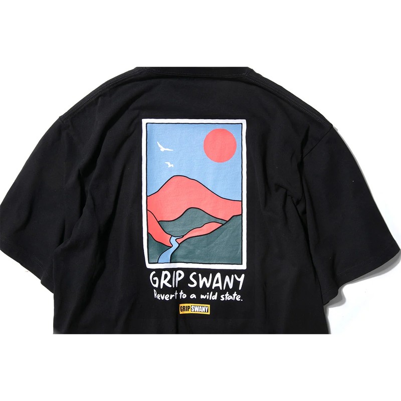 Grip Swany SUNSET PRINT TEE BLACK [グリップスワニー]