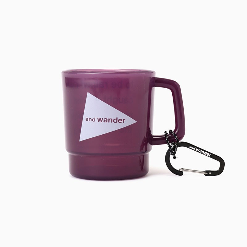 and wander and wander logo PP mug purple [アンドワンダー]