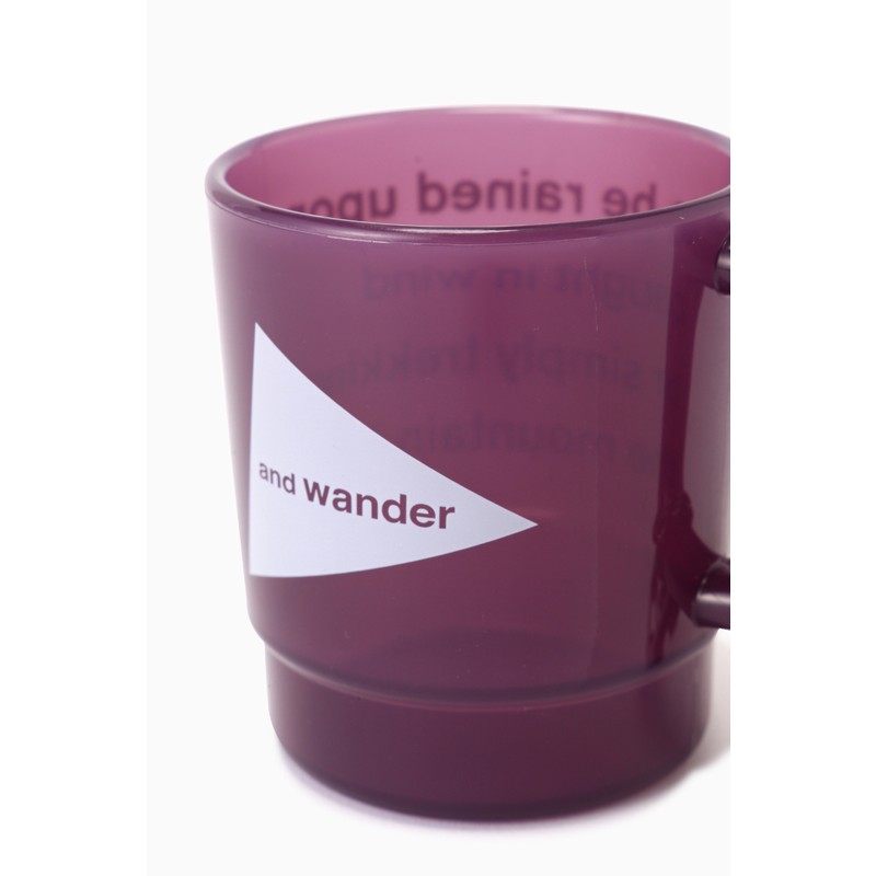 and wander and wander logo PP mug purple [アンドワンダー]