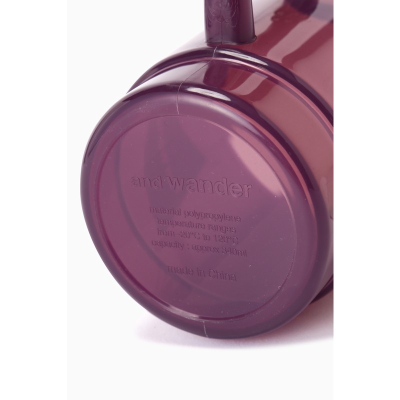 and wander and wander logo PP mug purple [アンドワンダー]