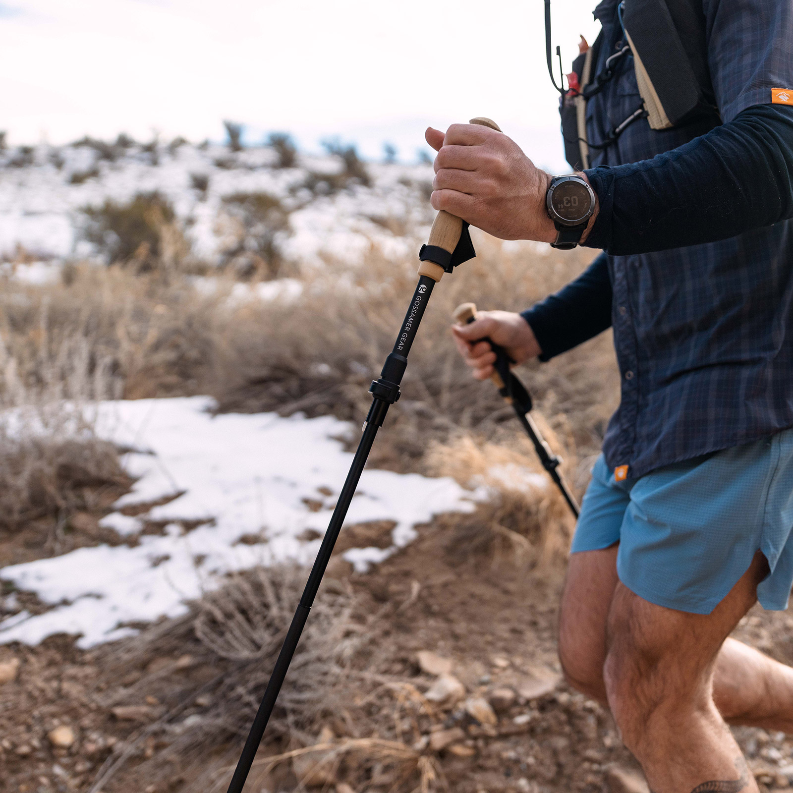 [最短当日出荷] Gossamer Gear FOLDING TREKKING POLE（single） Black [ゴッサマーギア]