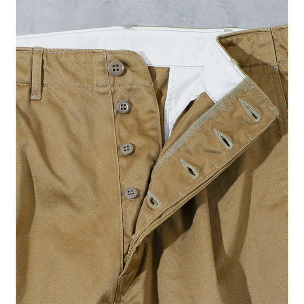 [当日出荷可] BAMBOO SHOOTS Pleated Military Trousers-Chino Olive [バンブーシュート]
