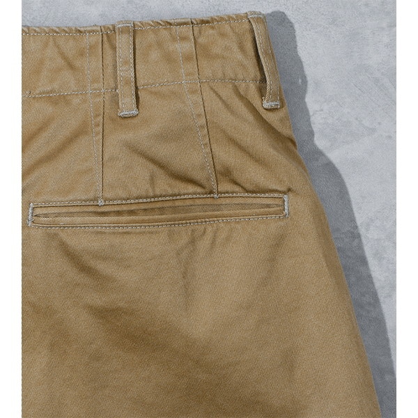 [当日出荷可] BAMBOO SHOOTS Pleated Military Trousers-Chino Olive [バンブーシュート]