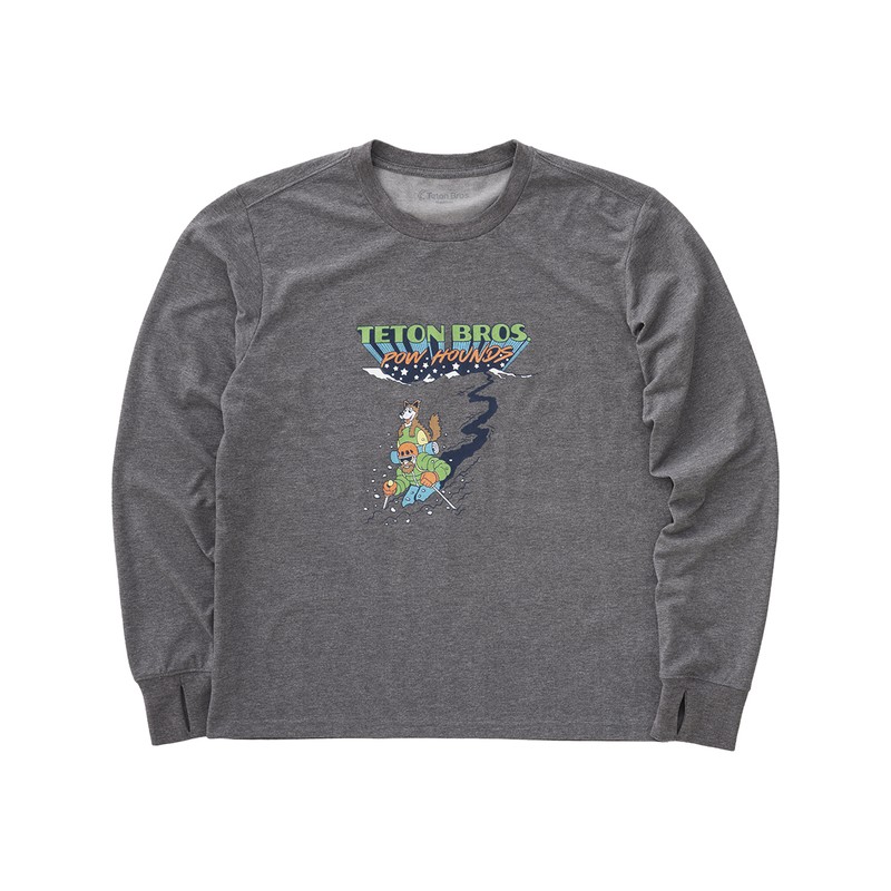 [当日出荷可] Teton Bros. TB Pow Hounds L/S Tee Gray [ティートン ブロス]