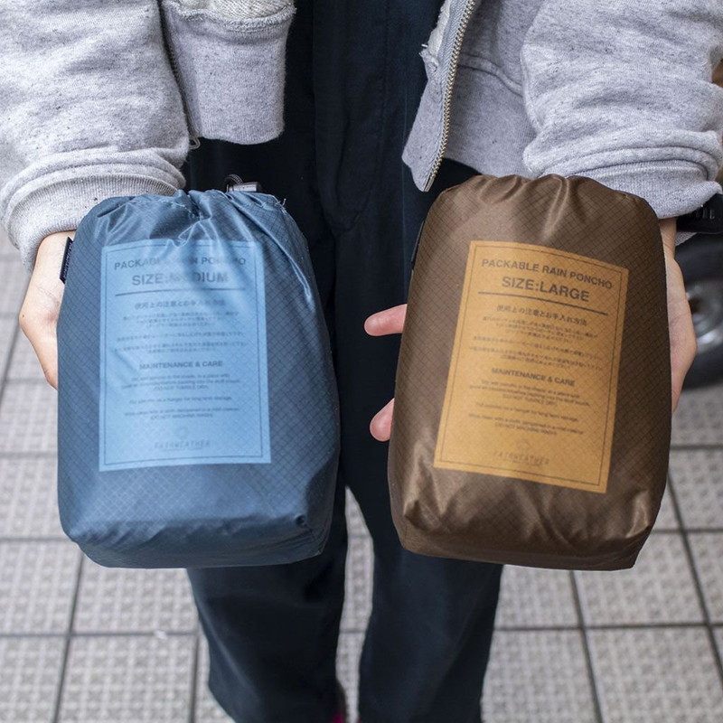 FAIRWEATHER packable rain poncho green/coyote Mサイズ