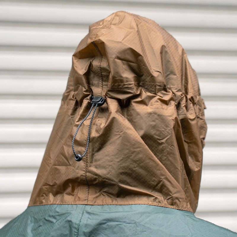 FAIRWEATHER packable rain poncho green/coyote Mサイズ