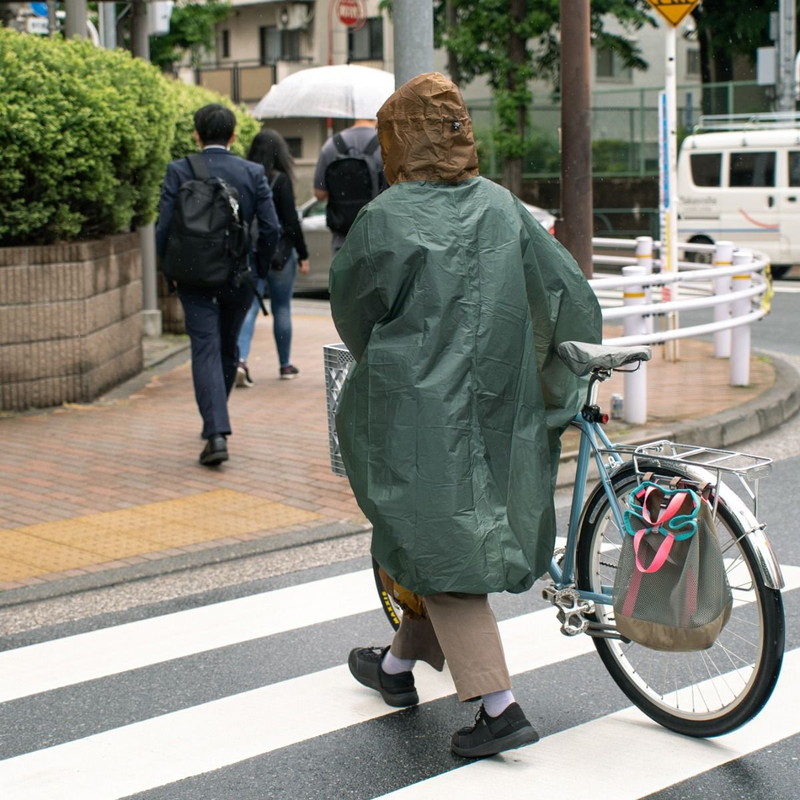 FAIRWEATHER packable rain poncho green/coyote Mサイズ [フェアウェザー]