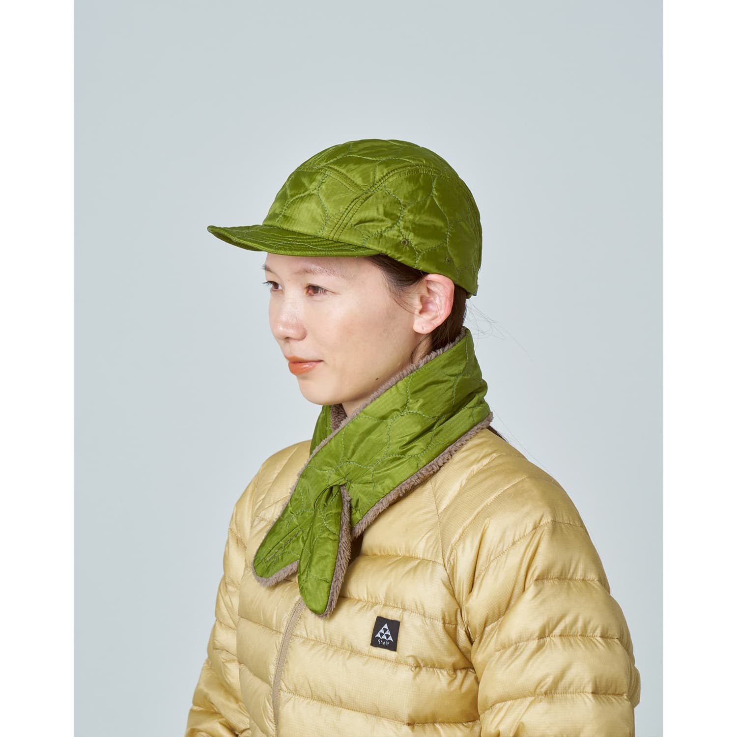 [当日出荷可] halo commodity Grid Stole Moss Green [ハロコモディティ]