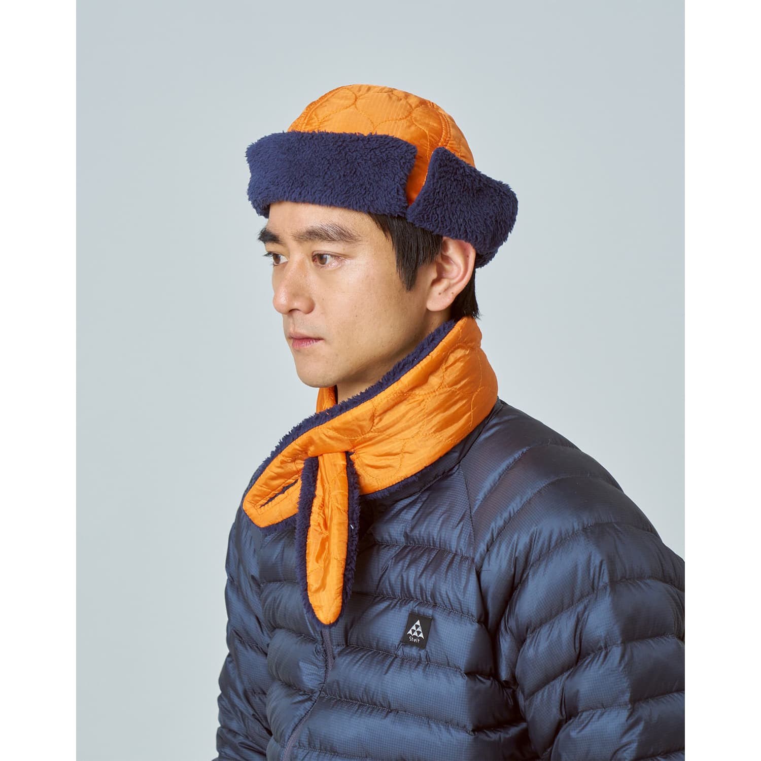 [当日出荷可] halo commodity Grid Stole Orange [ハロコモディティ]