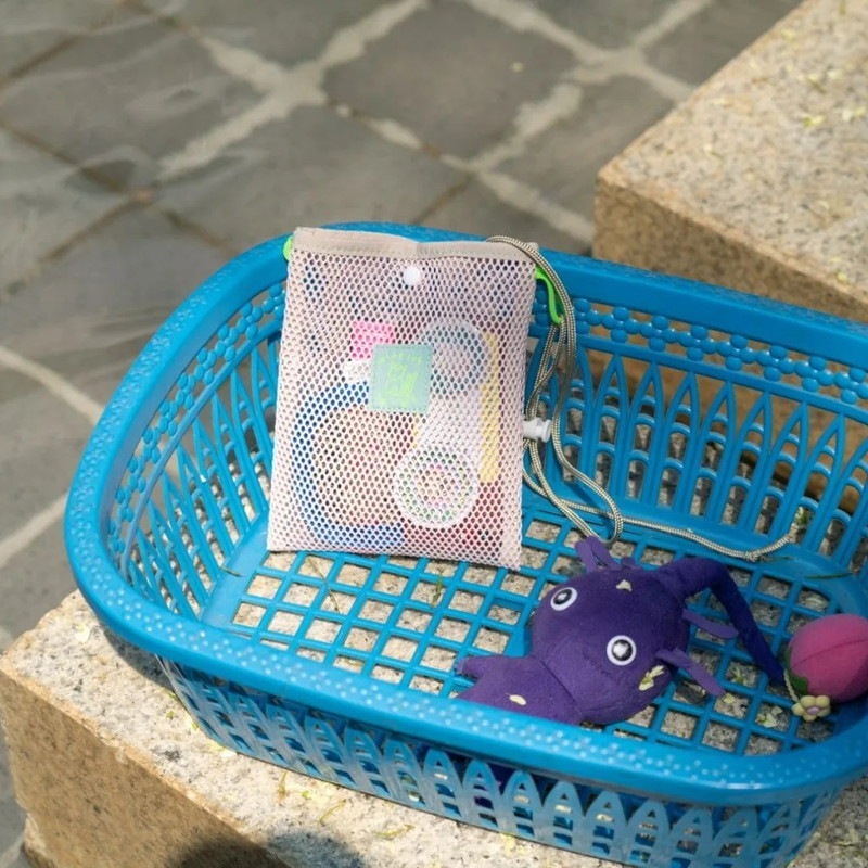 BLUE LUG mini sacoche mesh pink/beige [ブルーラグ]