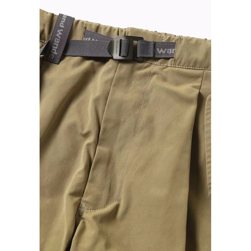 当日出荷可] and wander side zip hem pants black [アンドワンダー]