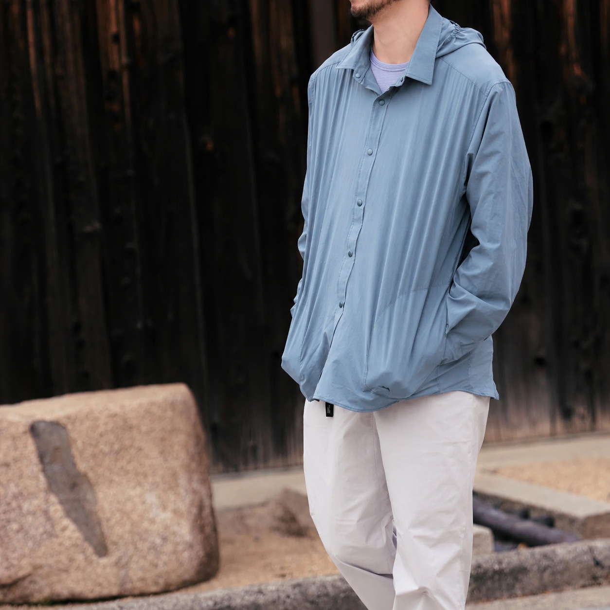 [当日出荷可] STATIC MERCED RIVER HOOD SHIRTS Blue Slate [スタティック]