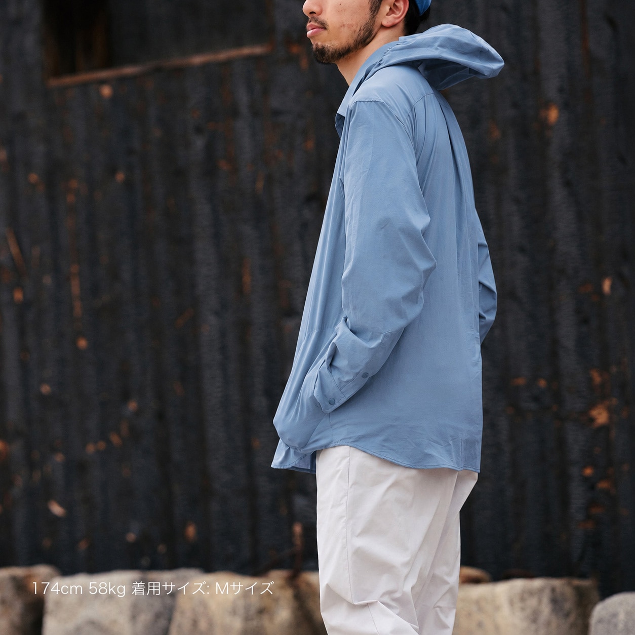 [当日出荷可] STATIC MERCED RIVER HOOD SHIRTS Blue Slate [スタティック]
