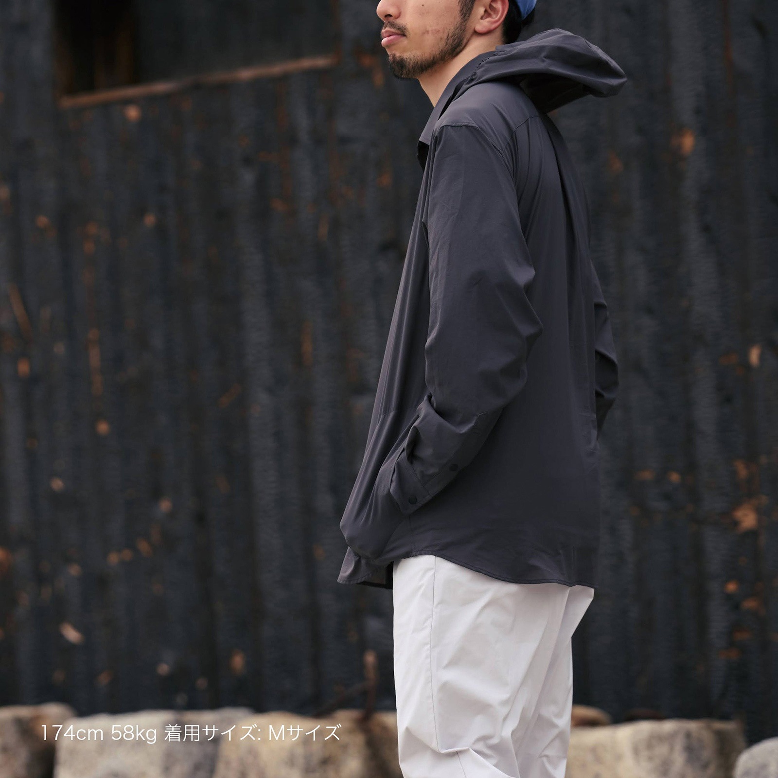 [当日出荷可] STATIC MERCED RIVER HOOD SHIRTS Off Black [スタティック]