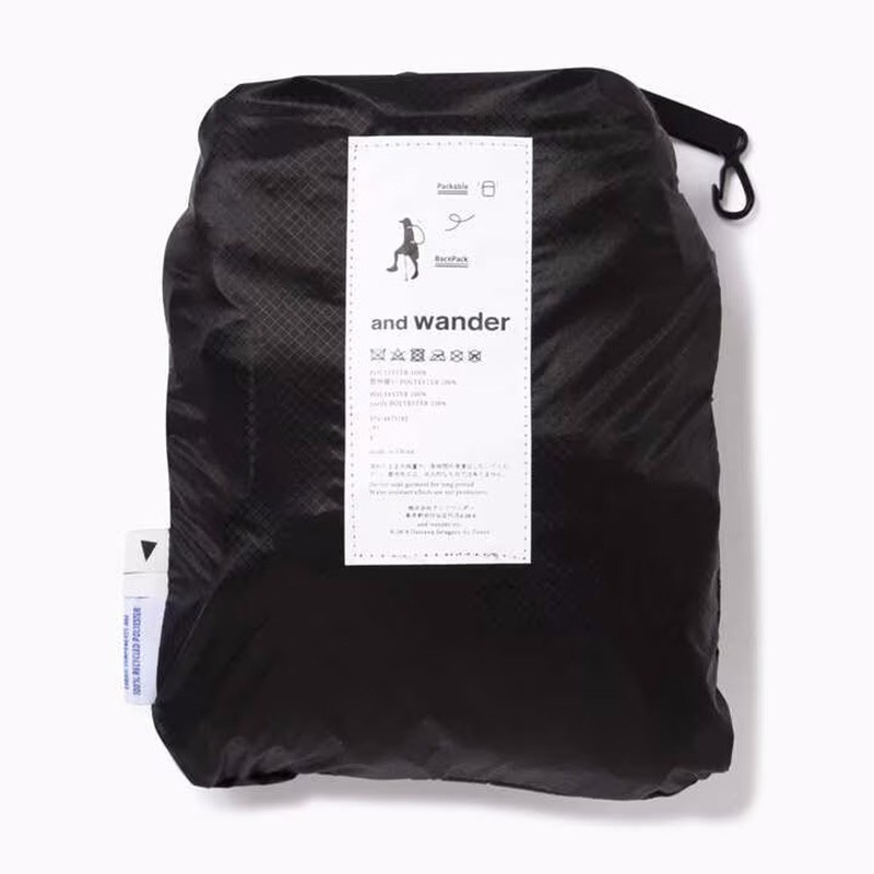 and wander ECOPAK 20L daypack black [アンドワンダー]