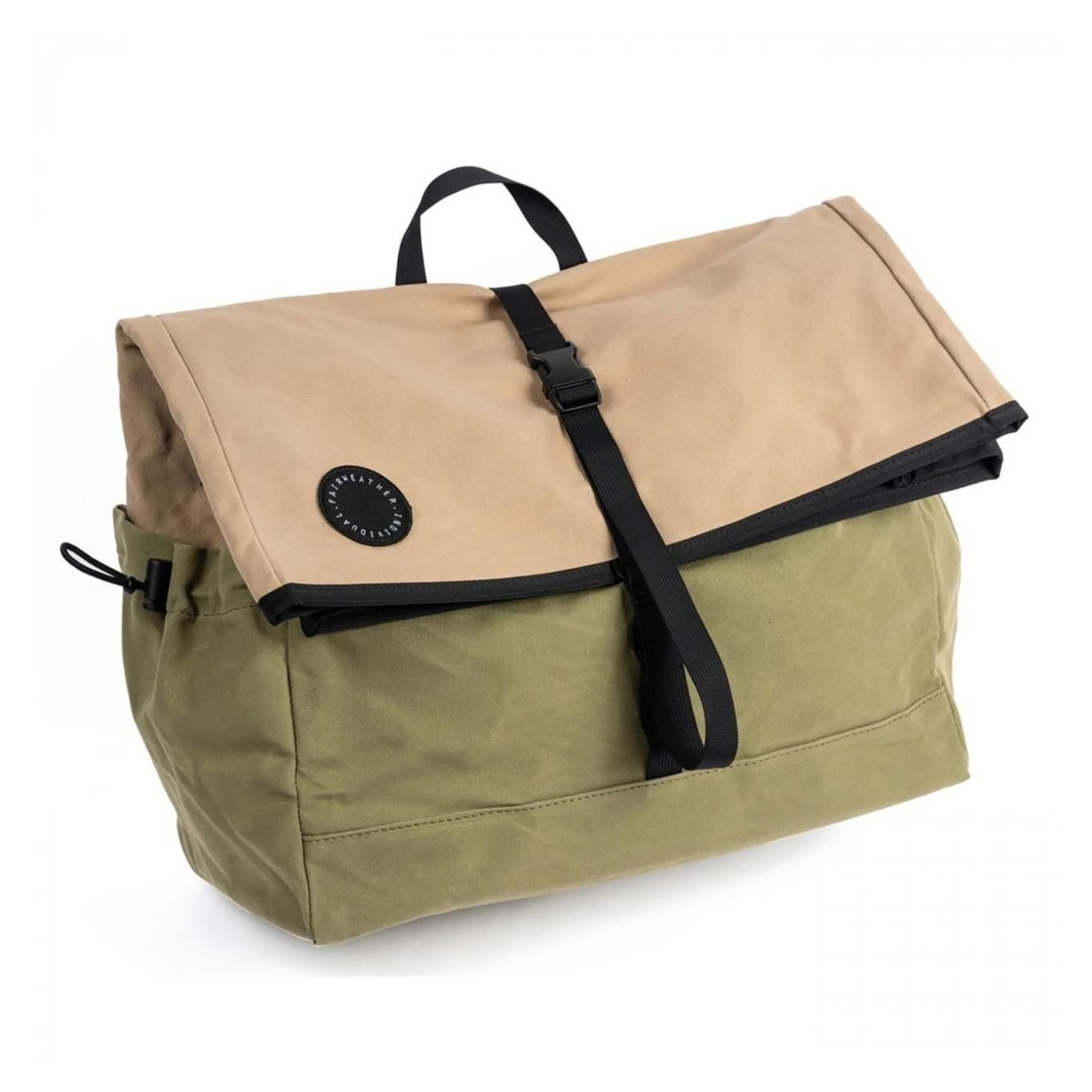 [当日出荷可] FAIRWEATHER brompton bag フレームあり waxed canvas/mocha/green [フェアウェザー]