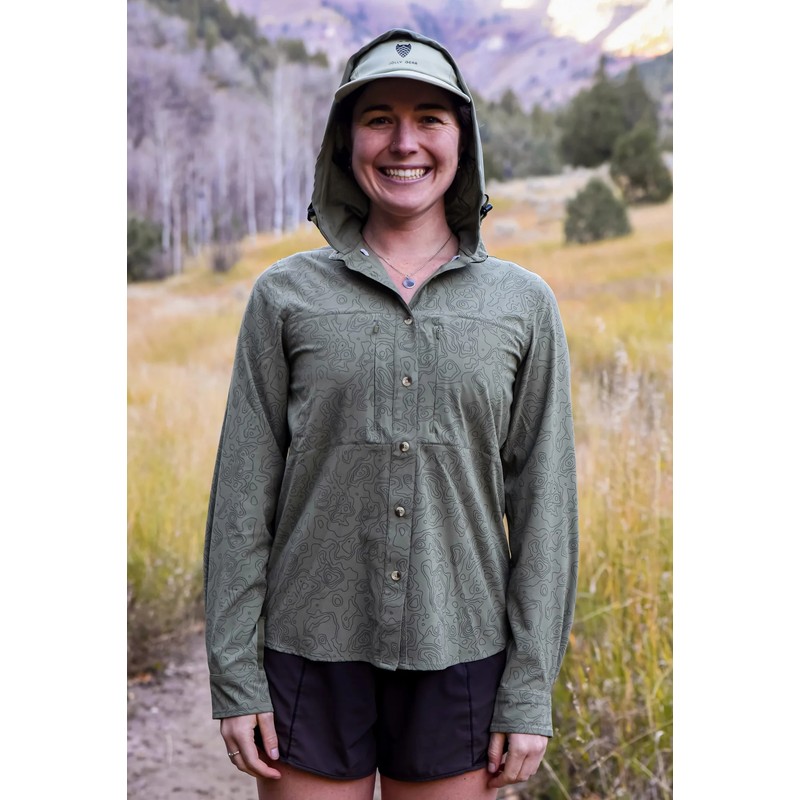 トップス Jolly Gear TRIPLE CROWN BUTTON DOWN M JOLLY GEAR Triple Crown Button Down Long Sleeve Green Topo