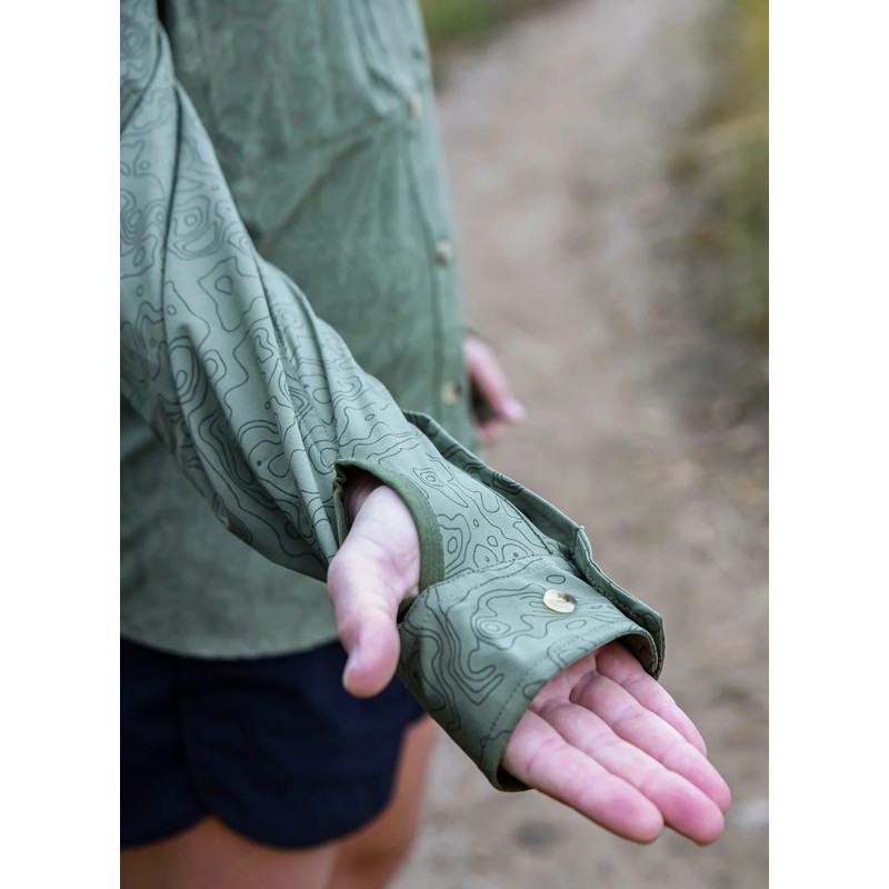 JOLLY GEAR Triple Crown Button Down Long Sleeve Green Topo [ジョリーギア]