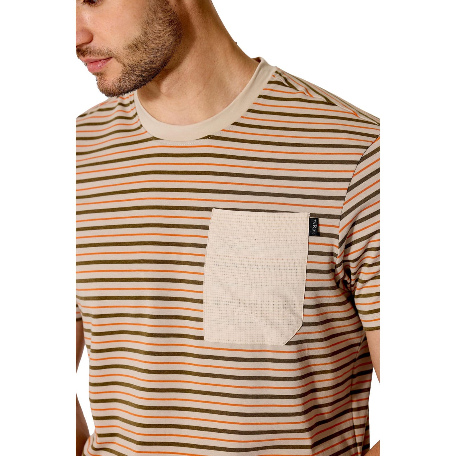 [当日出荷可][30%OFF] Rab Rivelin Stripe Pocket Tee Pebble [ラブ]