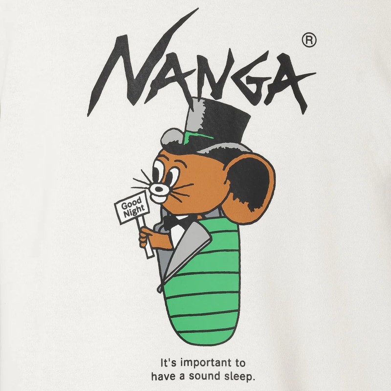 NANGA NANGA×Jerry Ukai ECO HYBRID Sleeping Jerry Marquez TEE BLK