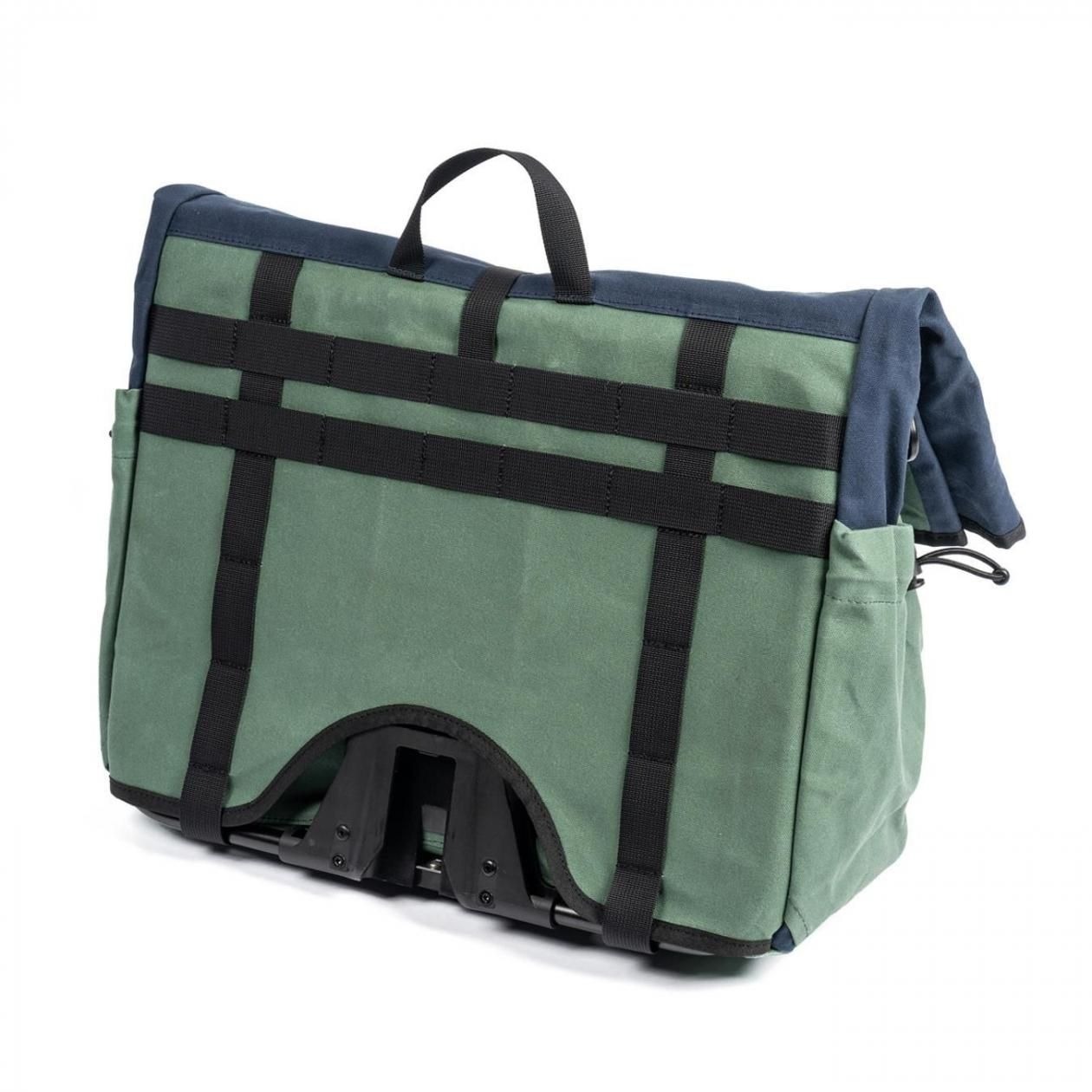 FAIRWEATHER brompton bag フレームなし waxed canvas/navy/blue [フェアウェザー]